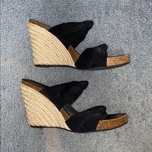 Donald J Pliner Black Wedge Sandals - 10